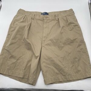 Polo Ralph Lauren Shorts Mens Size 40 Tyler Chino Beige Cotton Twill Pleated VGC